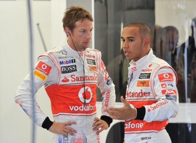 Jenson Button and Lewis Hamilton. File photo.