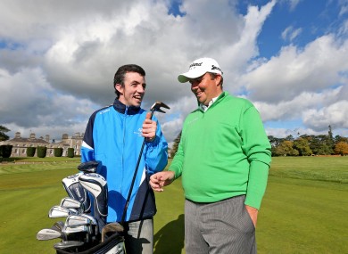 Special Olympics Ireland ambassador Shane Lowry with one of the athletes at Carton House yesterday.