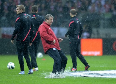 England manager Roy Hodgson has a kick-about.