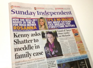 Today's Sunday Independent ran the article as its front page lead story.