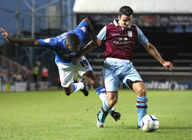Stevens featuring for Villa against Peterborough in a pre-season friendly.