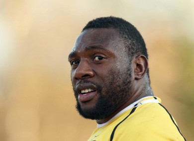 Springbok player Tendai Mtawarira during training at Blackrock RFC last week.