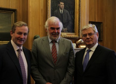 Enda Kenny, Tom Arnold and Eamon Gilmore pictured today.