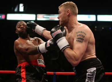 Andrew 'Freddie' Flintoff in action on his pro debut.