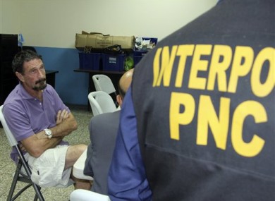 Guatemala's National Police released this image of McAfee after being arrested.