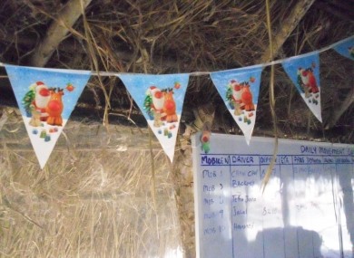 A small touch of Christmas cheer in the GOAL main office in Maban County, South Sudan.