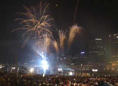 Fireworks light up the sky above Darling Harbour during last year's Australia Day celebrations.