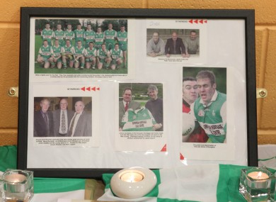 A pictorial tribute to murdered Detective Garda Adrian Donohoe at St Patrick's GAA club near his home at Lordship, Jenkinstown, Dundalk.