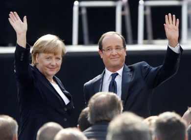 German Chancellor Angela Merkel and French President Francois Hollande, pictured in 2012