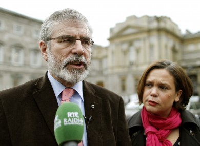 Gerry Adams with Sinn Féin TD Mary Lou McDonald