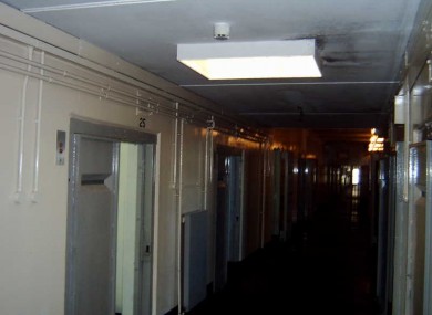 A corridor inside the H Blocks of HM Prison Maze, where Republican Hunger Strikers were housed in 1981.