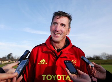 Munster coach Rob Penney faces the media this week.