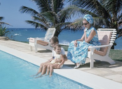 Undated file photo of Princess Grace of Monaco, with Prince Albert and Princess Stephanie, during a vacation.