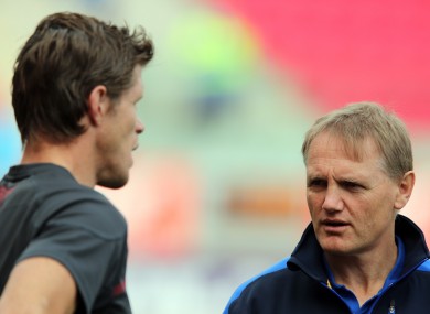Simon Easterby and Joe Schmidt chat before an October encounter.