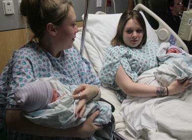 Aimee and Ashlee Nelson, and their babies