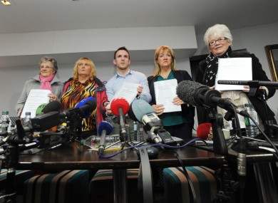 Members of the Magdalene Survivors Together group speak to reporters after the publication of the McAleese report last week