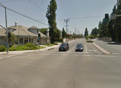 The busy junction in a residential area in Tustin, California, where the gunman took his own life.