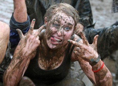 Enjoying the mud in 2010.