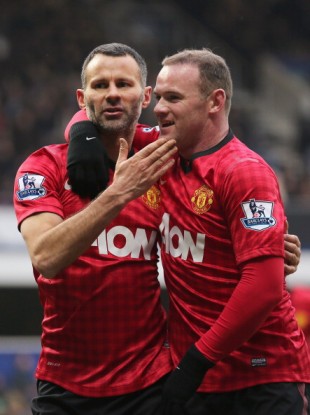 Ryan Giggs with team-mate Wayne Rooney.