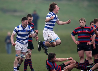Rockwell's Tommy Anglim celebrates at the final whistle.