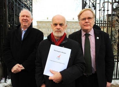 UNITE's Walter Cullen, centre, with Jimmy Kelly (left) and Michael Taft. The union has recommended that members reject the 'Croke Park 2' proposals.