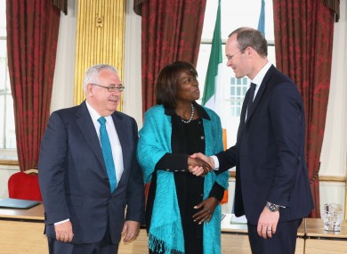 Junior Minister Joe Costello, UN WFP executive director Ertharin Cousin and Simon Coveney.
