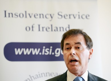 The Fine Gael Minister for Justice, Equality and Defence, Alan Shatter at the launch of the Insolvency Service Bill and Public Information Campaign yesterday.