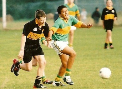 A young Simon Zebo in action for St Michael's.