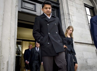 Savita's husband Praveen Halappanavar leaves the courtroom yesterday