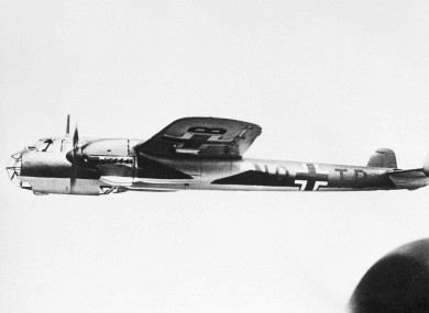 A German Dornier DO 215, similar to the DO 17 which is being raised from the English Channel