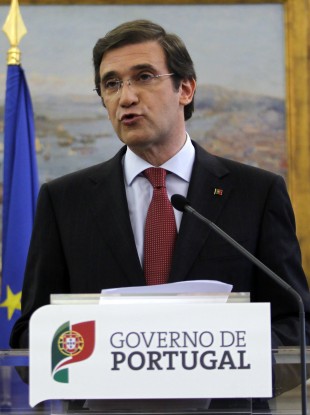 Portugal's Prime Minister Pedro Passos Coelho delivering the plans.