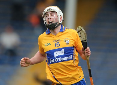 Clare's Conor McGrath celebrates after scoring a goal.