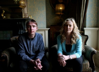 Sarah McGuinness and James Burke of Terminations for Medical Reasons (TFMR) in Buswells Hotel, Dublin, after the press conference that outlined the details of an amendment to The Protection of Life During Pregnancy Bill 2013.