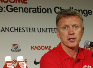 Manchester United's team manager David Moyes speaks during a news conference in Yokohama