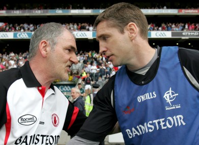 Tyrone manager Mickey Harte and Kildare's Kieran McGeeney.