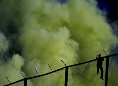 File photo taken when Boca Juniors faced River Plate in May.