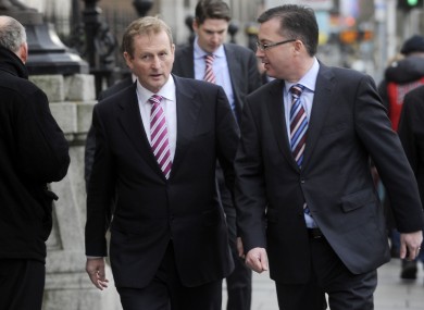 Taoiseach Enda Kenny with his Chief of Staff Mark Kennelly.