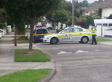 Garda cordon at the scene of the incident on Weston Road in Churchtown in Dublin.