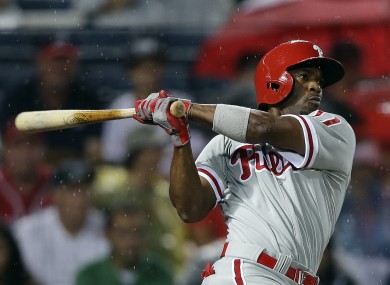 Philadelphia Phillies shortstop Jimmy Rollins during last night's game.
