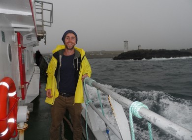 Ruairi on the boat to Inishboffin