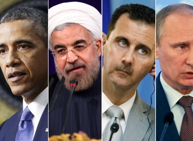 US president Barack Obama, Iranian president Hasan Rouhani, Syrian president Bashar Assad and Russian president Vladimir Putin.