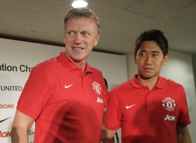 Out of favour: David Moyes, left, and Shinji Kagawa. File picture.