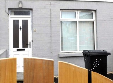 The house on Trinity Terrace in Lisburn where the body of 3-year-old Brendan Owens was found in July.