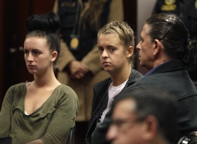 Michaella McCollum Connolly, left, and Melissa Reid, right, in court last month.