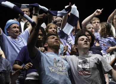 Dublin fans cheer on the Boys in Blue during the show.