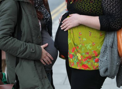 Pregnant women expecting their babies very soon outside Holles Street Maternity Hospital