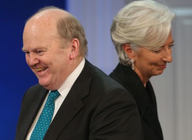 Finance Minister Michael Noonan and IMF Managing Director Christine Lagarde who it is believed had dinner in Washington last night.
