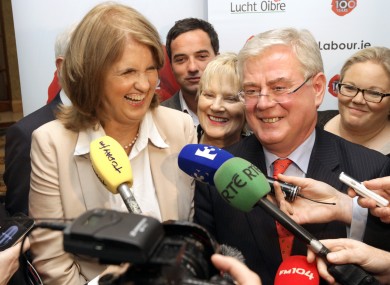 Joan Burton and Eamon Gilmore at the Labour Party Think-In last month.