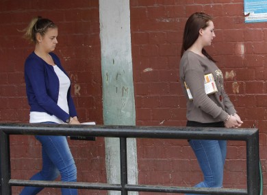 Mellissa Reid, left, and Michaella McCollum Connolloy arriving at court yesterday.