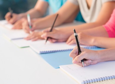 Students writing